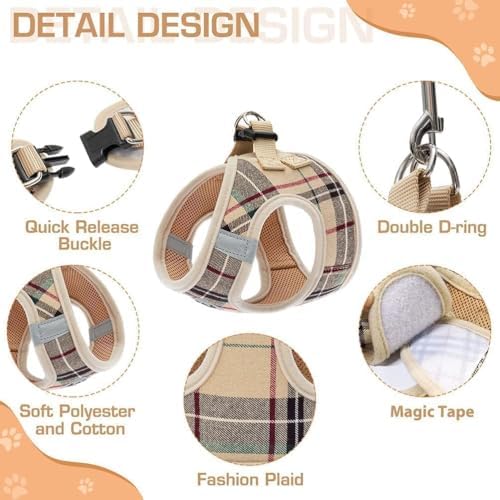 KOOLTAIL Dog Harness for Small Medium Dogs, Dog Harness and Leash Set, Step in - Image 3