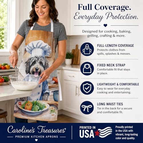 Caroline's Treasures Bergamasco Sheepdog The Chef Apron Cooking Kitchen Server - Image 4