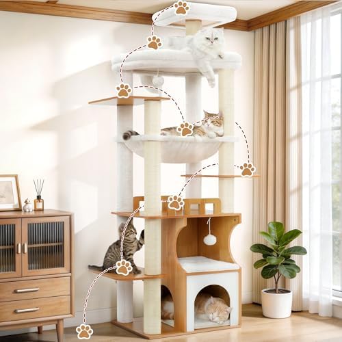 Gitelsnour Modern Cat Tree Tower, 2-Layer Condo & Perch, Big Hammock 102WB - Image 6