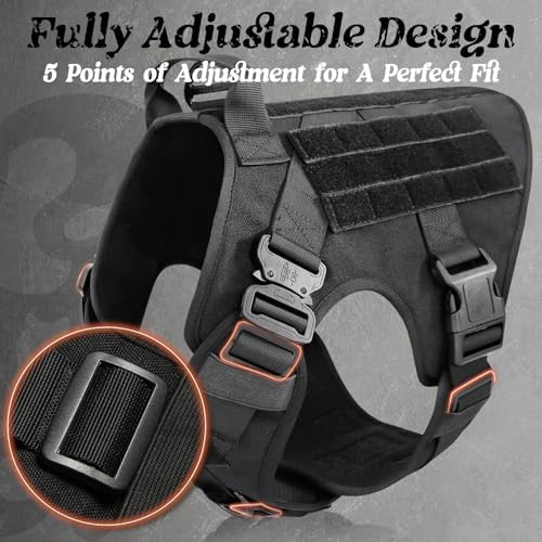 rabbitgoo Tactical Dog Harness for Medium, Heavy Duty Military No Pull Vest - Image 6