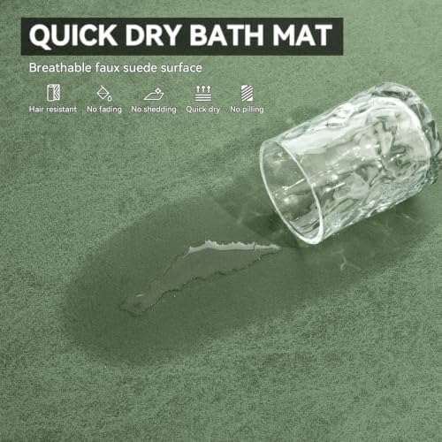 MontVoo -Bath Mat Rug-Rubber Backing Non Slip Quick Dry Absorbent Thin Bathroom - Image 3