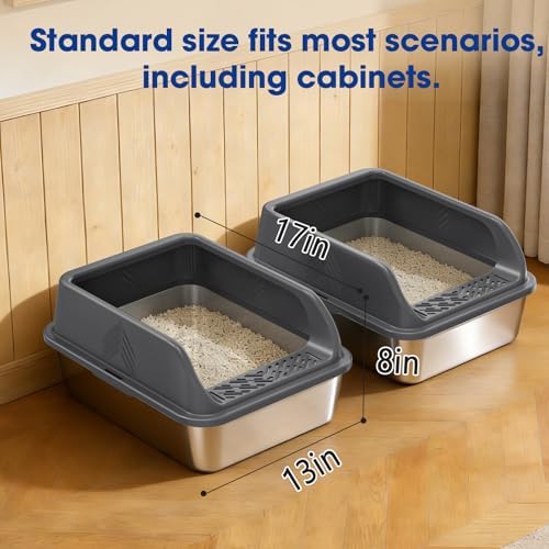 2 Pack Small Stainless Steel Litter Box - Image 6