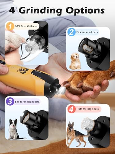 Casfuy 6-Speed Dog Nail Grinder – 50%+ Boost Power Dog Nail Trimmers Quiet - Image 3