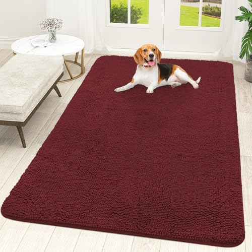 OLANLY Dog Door Mat for Muddy Paws 70x46, Super Absorbent Chenille Mud Mat by OLANLY