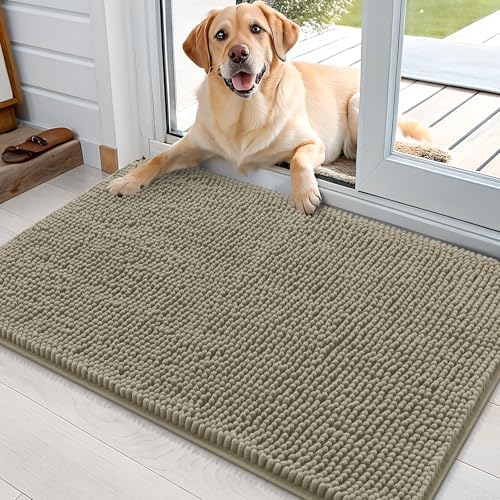 OLANLY Dog Door Mat for Muddy Paws 36x24, Super Absorbent Chenille Mud Mat by OLANLY