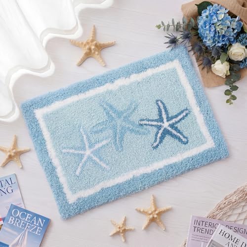 Boao Beach Bathroom Rug Bath Mat Starfish Non-Slip Soft 24 x16 Inches - Image 3