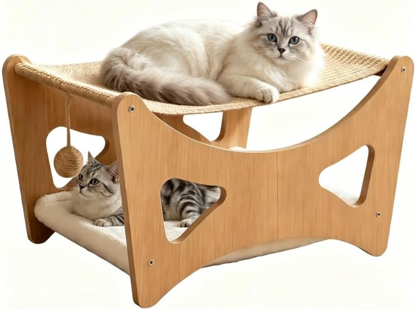 Cat Hammock Bed, 3 in 1 Elevated Bunk Cat Hammock Bed by Unknown