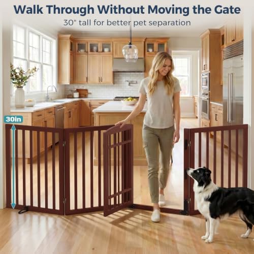 Homykic Dog Gate Indoor with Door - Image 2
