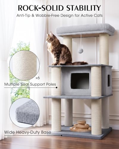 Maine Coon Cat Tree for Large Indoor Cats, Cat Tower, Stable Base - Image 6