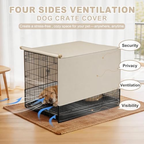 Explore Land Breathable Dog Crate Cover, 18 inches （Tan） - Image 2