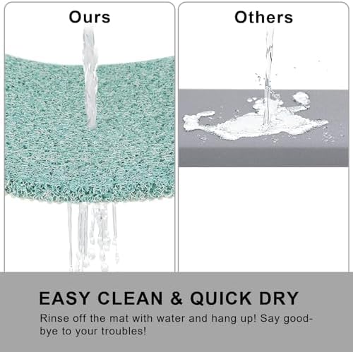 0.6" Extra Thick Non Slip Shower Mat, PVC Loofah Shower Mat - Image 4
