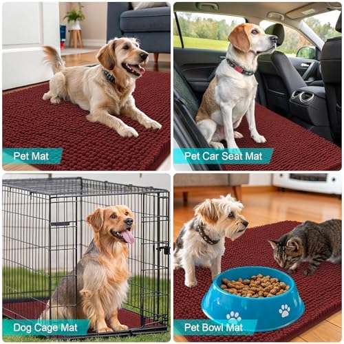 OLANLY Dog Door Mat for Muddy Paws 35x24, Super Absorbent Chenille Mud Mat - Image 7