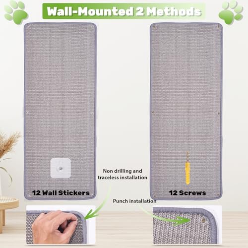 Uranshin Natural Sisal Cat Wall Climbing Carpet, Wall Scratcher Mat Pad - Image 7