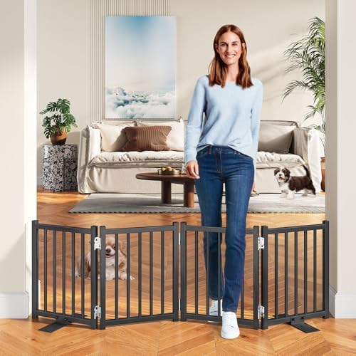 Snughome Short Dog Gate Indoor, Expands Up to 48’’ Wide Foldable Pet Gates by Snughome