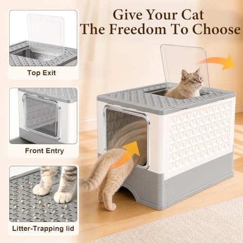 Covered Cat Litter Box with Lid - Image 4