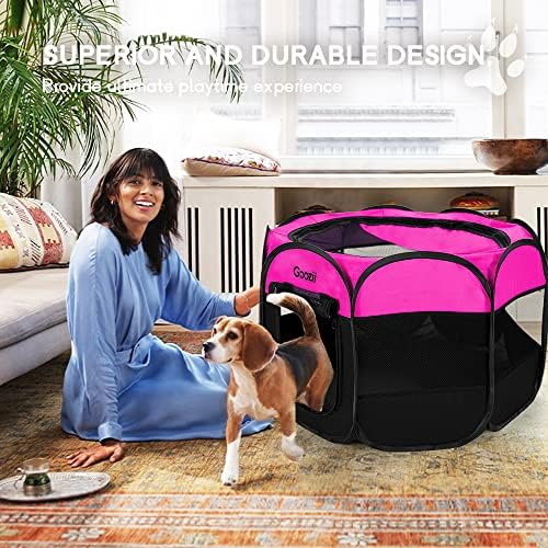 GOOZII Pet Cat Playpen for Indoor Cats Enclosed, Portable Foldable Dog Playpen - Image 2