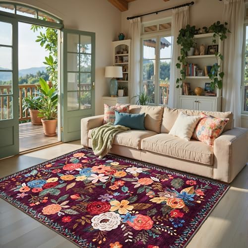 Area Rug 4x6 Rug Washable Boho Rugs by WelcometoBabovid