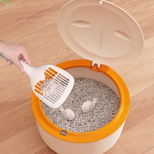 Cat Litter Trash Can White Compact Fully Enclosed Waste Container - Image 4
