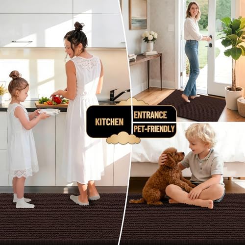 OLANLY Thick Chenille Bathroom Runner Rugs 47x17, Absorbent Bath Mat - Image 6