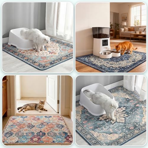 Hompet Cat Litter Mat 2 Pack, 36x48 Large Machine Washable Trapping Mats - Image 4