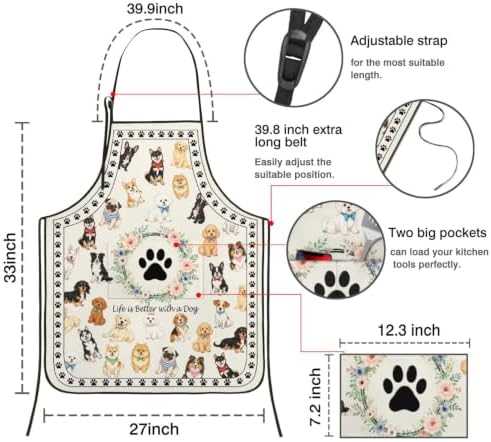 Waterproof Dog Grooming Apron, Adjustable Adult Grooming Smock - Image 3