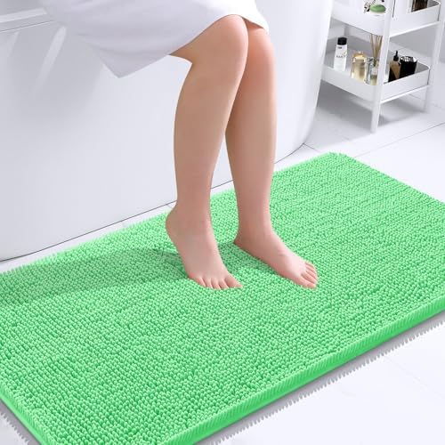 OLANLY Bathroom Runner Rugs 44x24, Soft Absorbent Chenille Bath Rugs, Rubber - Image 2