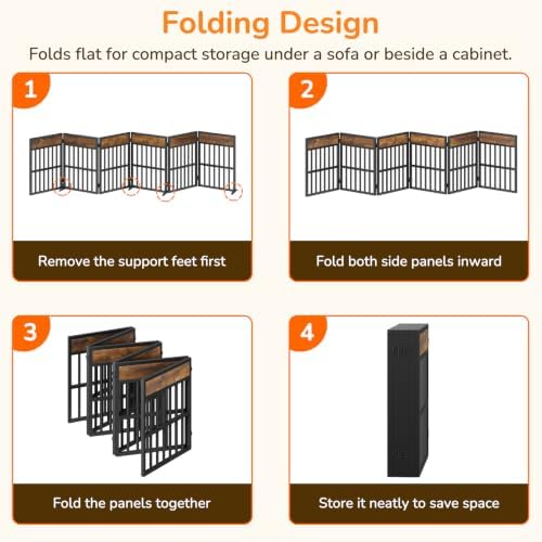 YATINEY Pet Gate, 6-Panel Indoor Foldable Dog Gate, Assembly-Free - Image 4