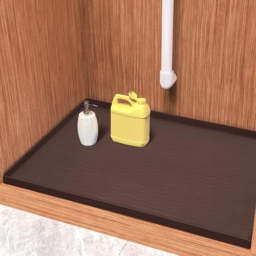 URMONA Waterproof Silicone Under Sink Mat 31'' x 22'' Shelf Liner by URMONA