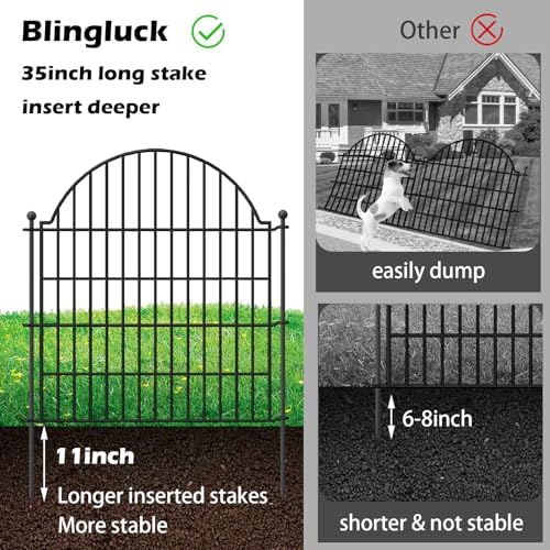 10 Panels No Dig Decorative Outdoor Garden Fence, 32in x23.6ft - Image 3