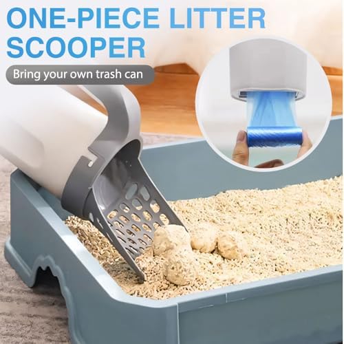 HISKI Cat Litter Scooper with Trash Container, Portable Litter Scoop Holder - Image 2
