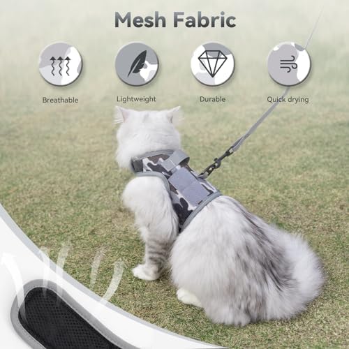 Cat Harness and Leash Set Escape Proof, City Camo - Image 5