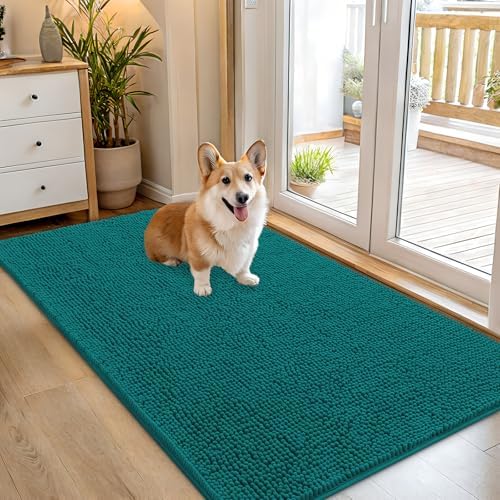 OLANLY Dog Door Mat for Muddy Paws 54x32, Super Absorbent Chenille Mud Mat by OLANLY