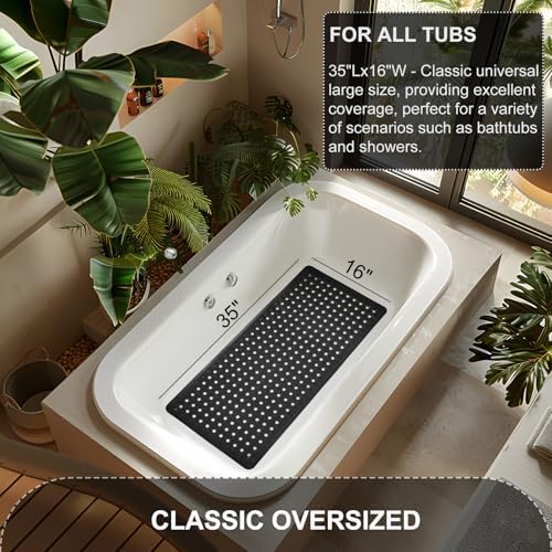 TEESHLY Bath Mat for Tub & Shower, Non Slip Soft Bathmat - Image 5