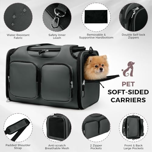 Dog Cat Carrier Airline Approved Collapsible Soft-Sided Pet Travel Bag - Image 5