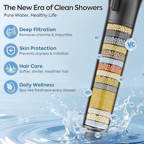 Bathtub Faucet with Filtered Handheld Shower Head, 6 Spray Modes from Rain to - Image 3