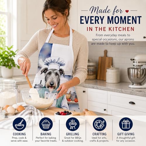 Caroline's Treasures Irish Wolfhound The Chef Apron Cooking Kitchen Server - Image 6