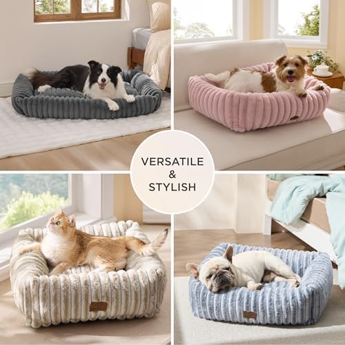 Bedsure ComfyFleece® Cute Dog Bed Medium Large Size Dog，30in Blue Indigo - Image 3