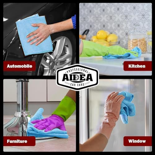 AIDEA Microfiber Cleaning Cloth, Shop Rags 12"×12" - Image 5