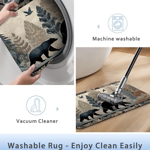 Cute Brown Bear Fast Drying Absorbent Bathroom Mat, Non-Slip Rubber Backing - Image 5
