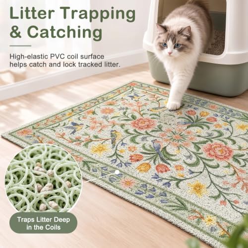 Unicorn Catcher 33"x22" Cat Litter Mat Non-Slip Washable Litter Box Mat - Image 2