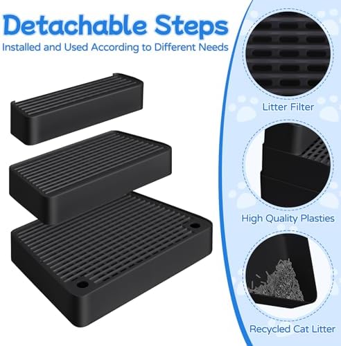 Extra Large 3 Steps Litter Box Ramp, Adjustable Cat Litter Box Step - Image 3