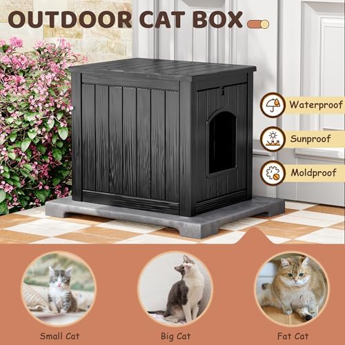 Cat Litter Box Enclosure, Resin Hidden Litter Box Furniture Side Table - Image 4
