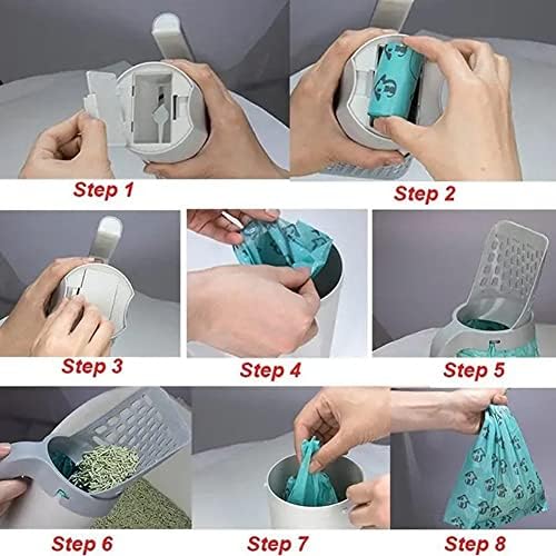 Cat Litter Scoop with Bag Holder, Integrated Detachable Deep Cat Litter Shovel - Image 5