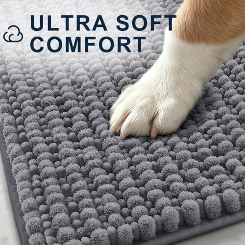Smiry Dog Door Mat for Muddy Paws 70x24, Ultra Absorbent Chenille Doormat - Image 3