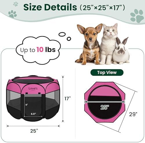 Love's cabin Pet Puppy Dog Playpen, Small Dog Tent Crates Cage Indoor/Outdoor - Image 3