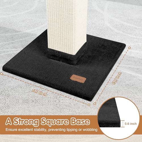 Cat Scratching Post 33 inch for Indoor Cats, High Cat Scratch Post Black - Image 5