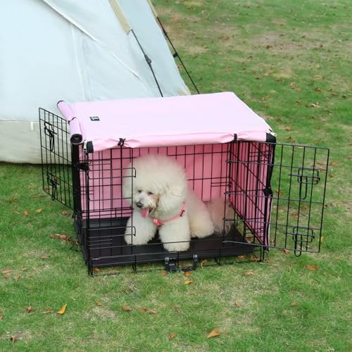 X-ZONE PET Dog Crate Cover Waterproof Kennel Cover, 36 in Pink - Image 6