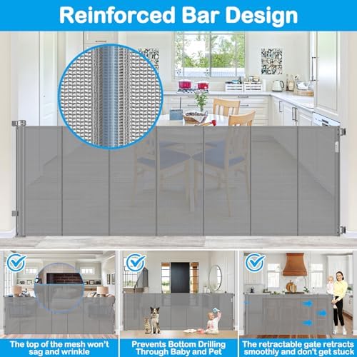Reinforced 42" Extra Tall X 159" Extra Wide Baby Gate Retractable Baby Gates - Image 2