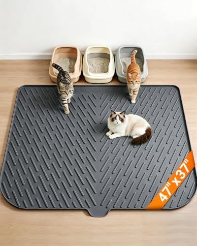 Cat Litter Mat, Silicone Waterproof Litter Trapping Mat by Vacqueen