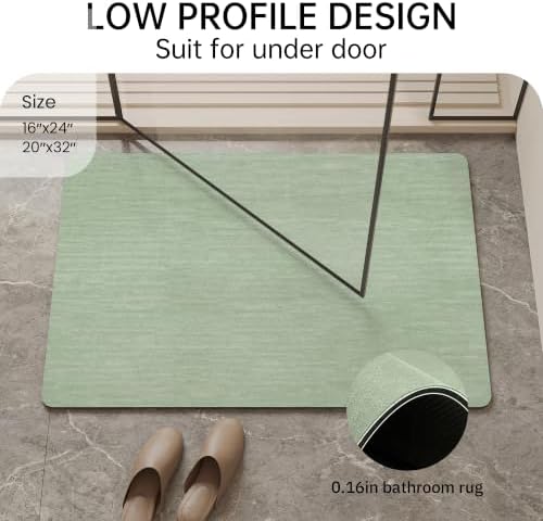 Mecko Bath Mat Ultra Thin Sage Green - Image 2